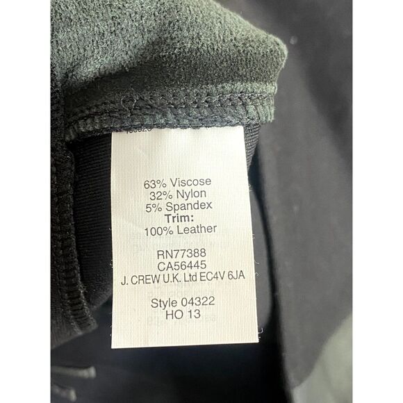 NWOT J. Crew Leather Trim Tuxedo Stripe Pixie Ponte Ankle Pants Legging 00 Black - Picture 9 of 15